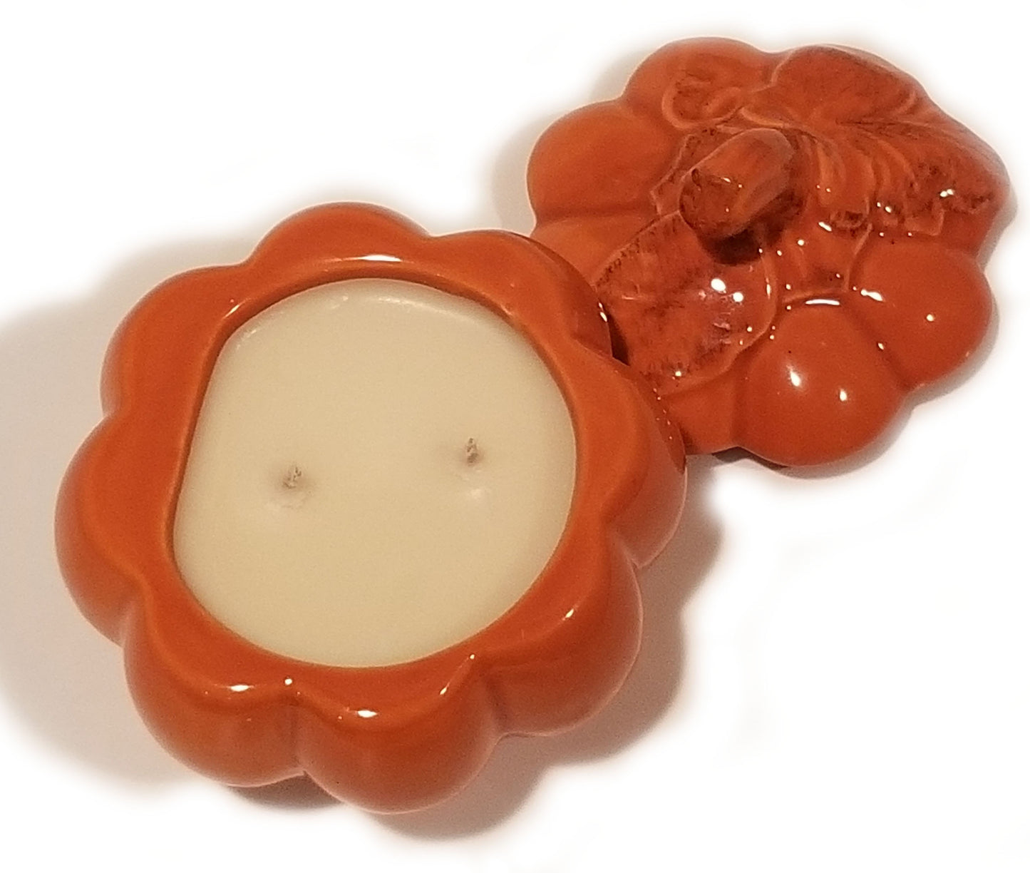 Orange Ceramic Pumpkin Soy Candle Pumpkin Spice Scent