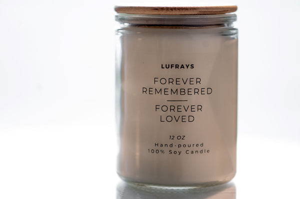 Memorial candles in 12 oz clear glass jar