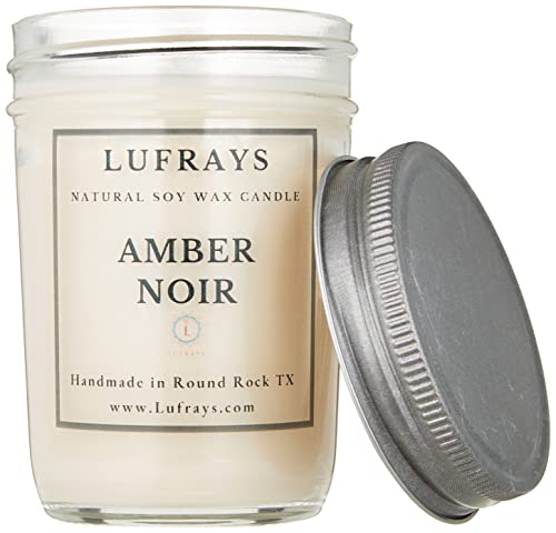 Amber Noir Mason Jar Candle with pewter lid