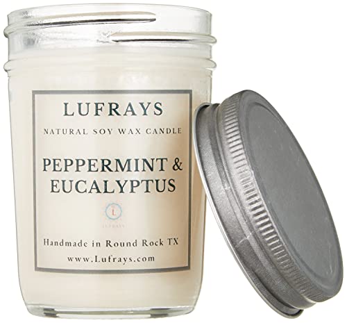Peppermint & Eucalyptus Mason Jar candle with pewter lid