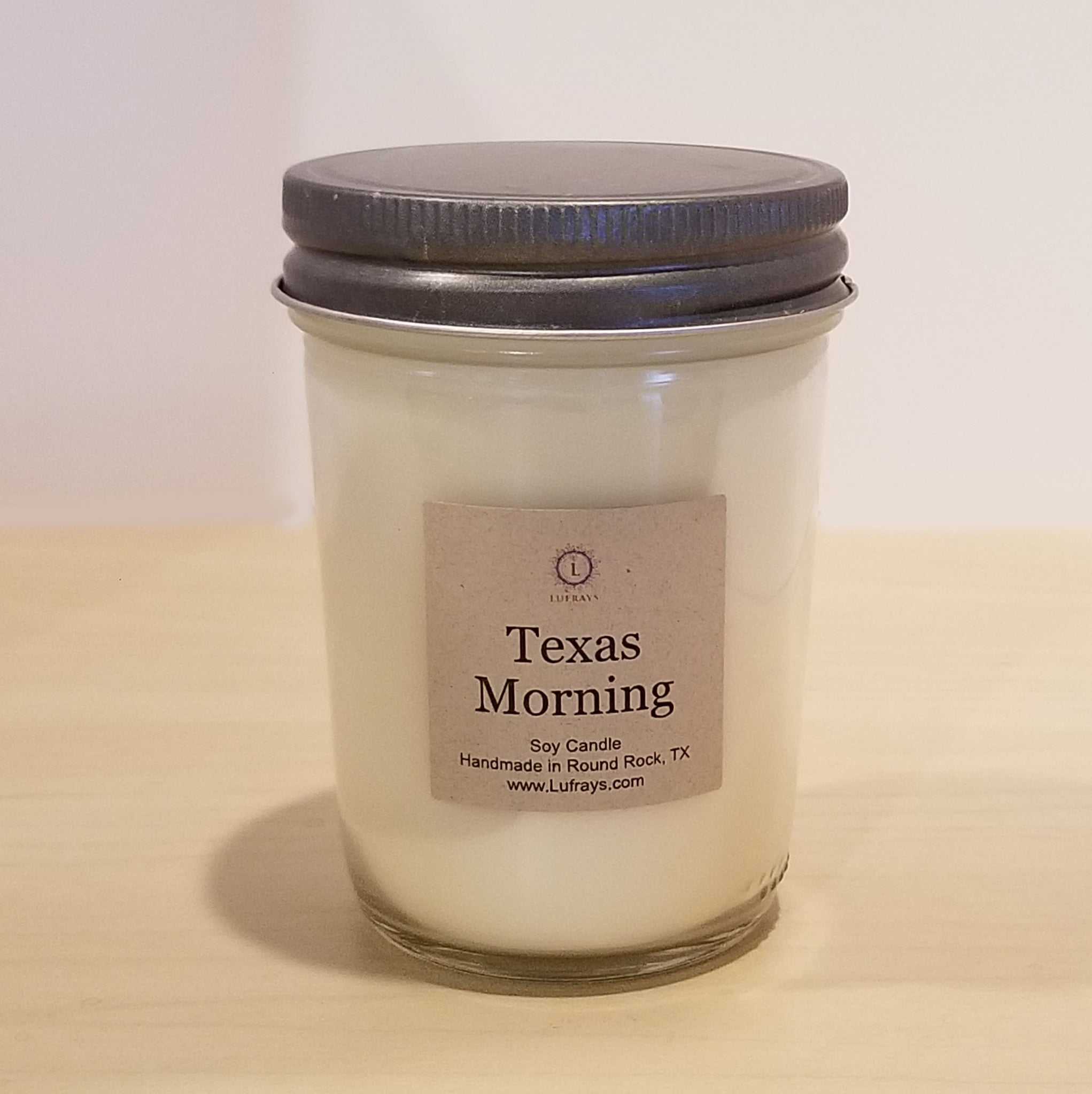 Jelly Jar soy candle handmade Texas Morning