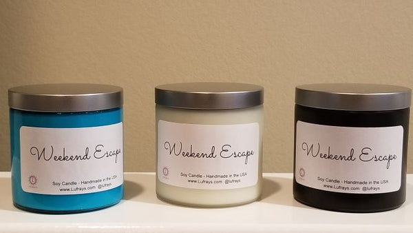 Handmade two wick Luxury Soy Wax Candle with Lid Weekend Escape